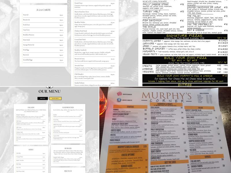 Murphy’s Corner Menu