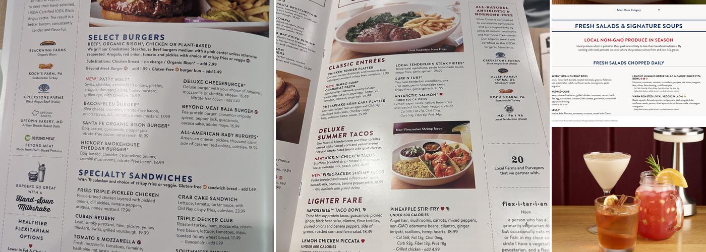Silver Diner Menu