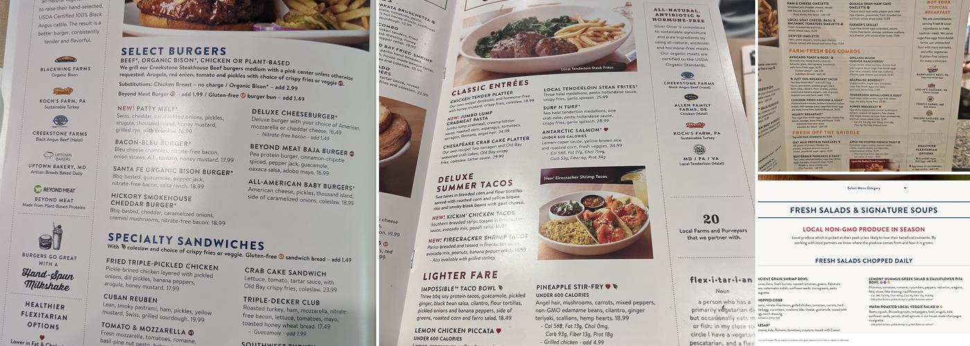 Silver Diner Menu
