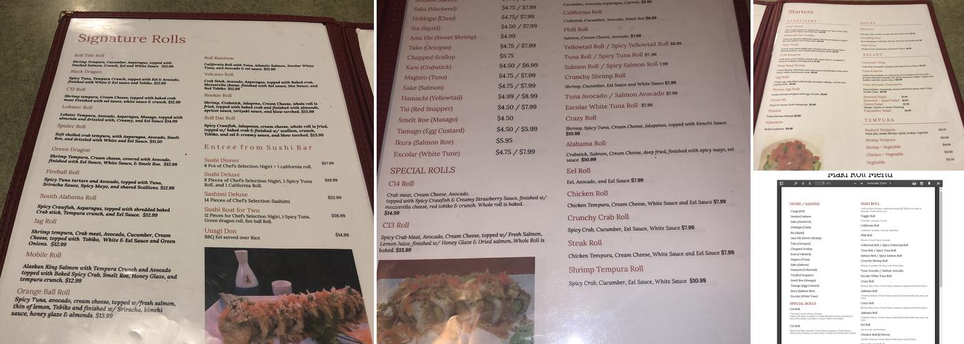 Chef Sake's | Restaurant and Sushi Bar Menu