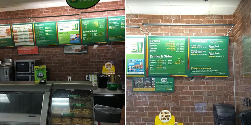 Subway Menu
