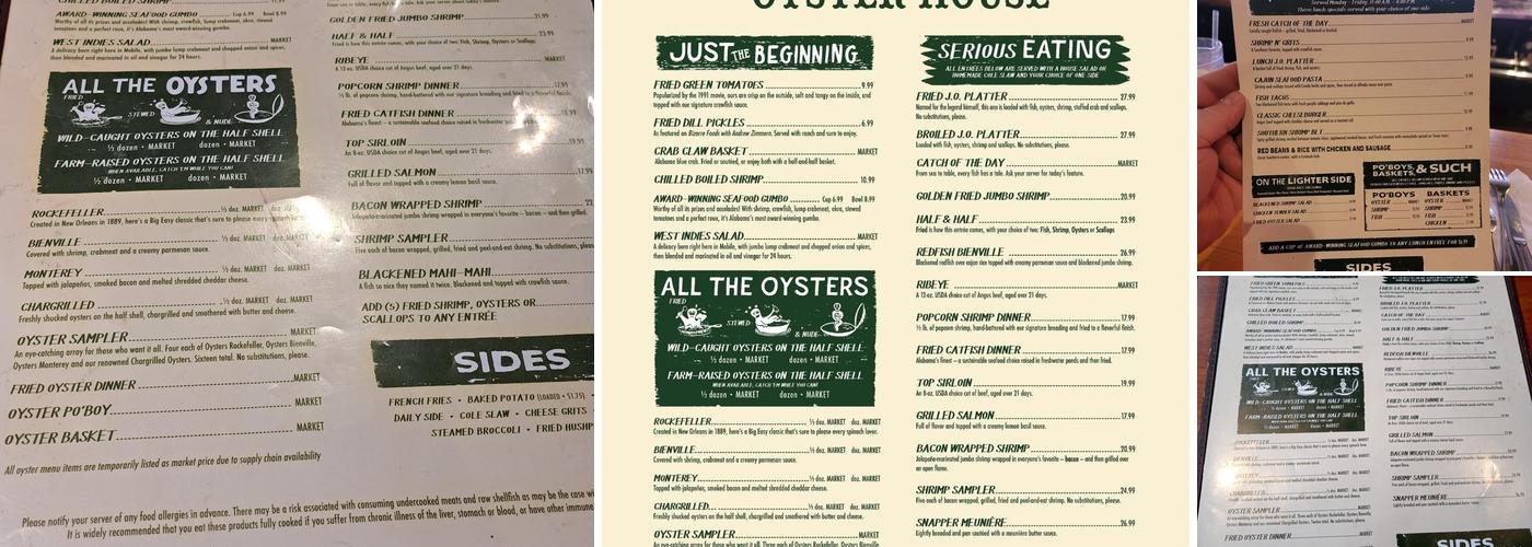 Wintzell's Oyster House Menu