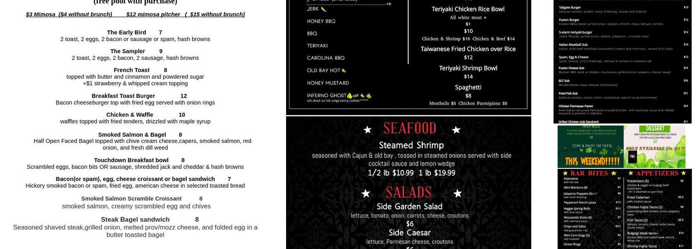Fusion Bar & Grill Menu