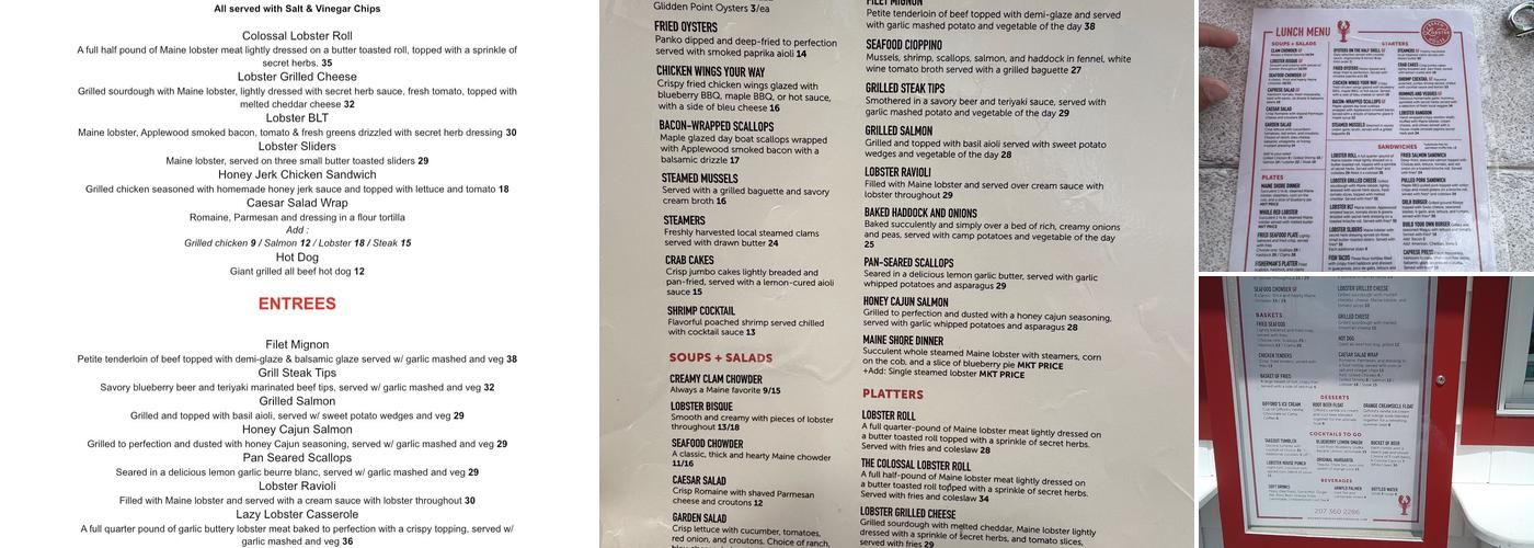 Ogunquit Beach Lobster House Menu
