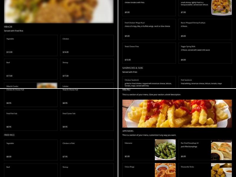 Blowfish Menu