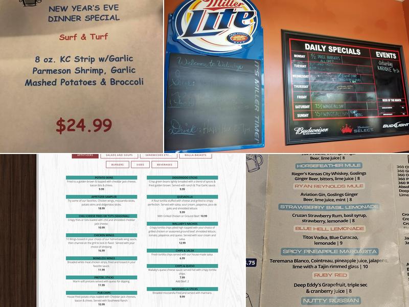 Wallaby's Grill & Pub Menu
