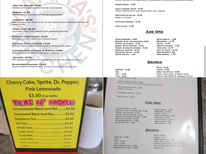 Mammas Kitchen Menu