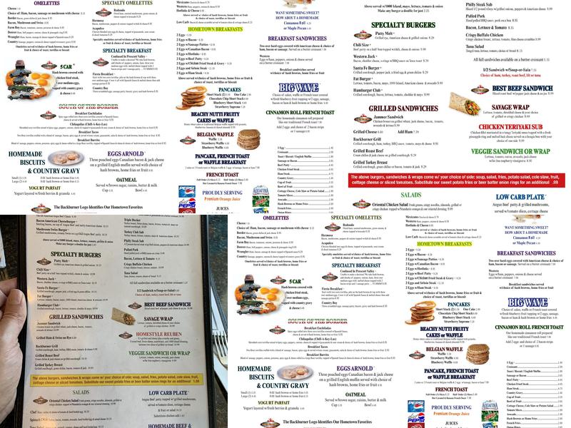 BackBurner Family Restaurant Menu