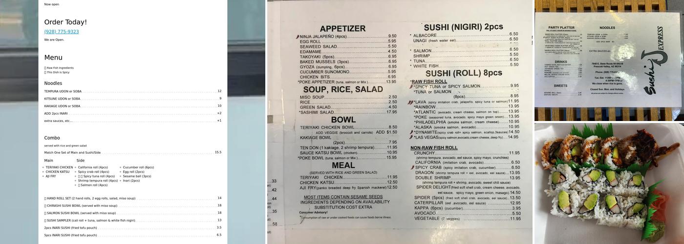 Sushi J Express Menu