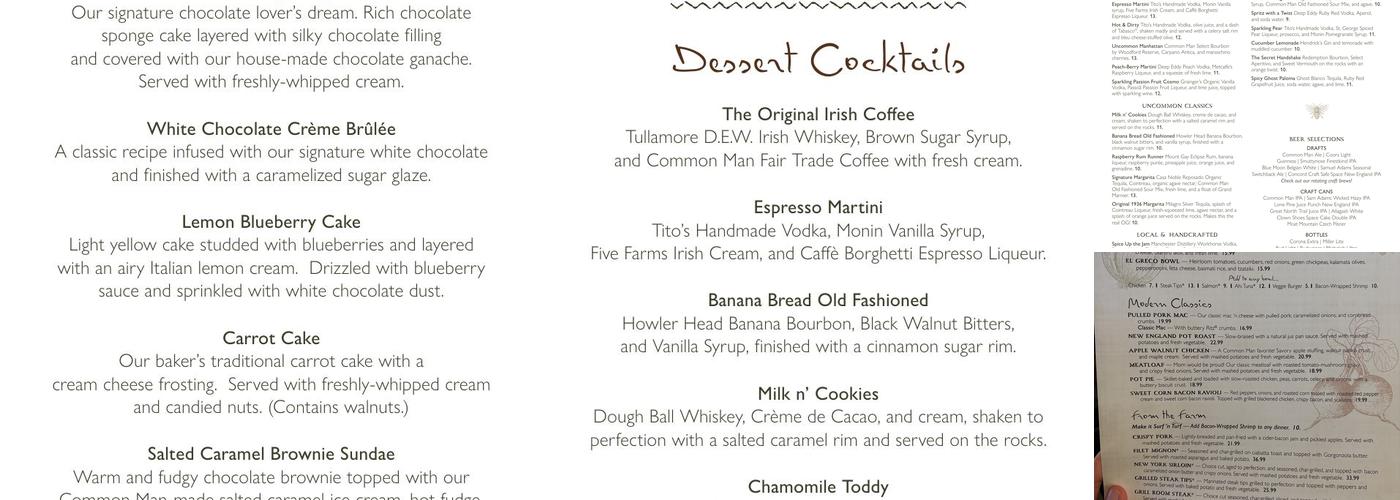 The Common Man Concord Menu