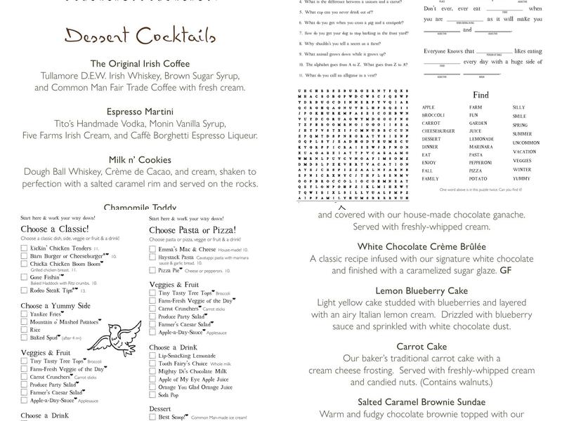 The Common Man Concord Menu
