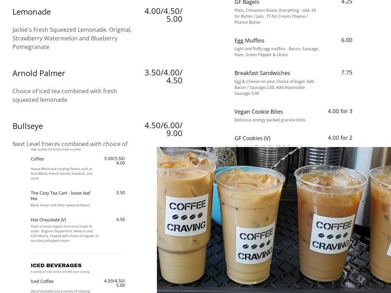 COFFEE CRAVING Menu