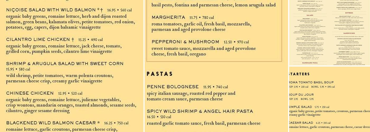 Marketplace Cafe Menu