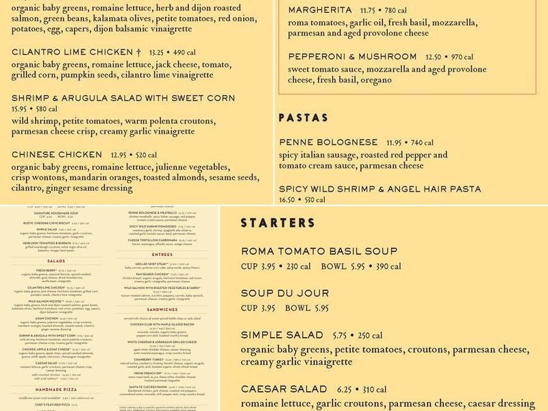 Marketplace Cafe Menu