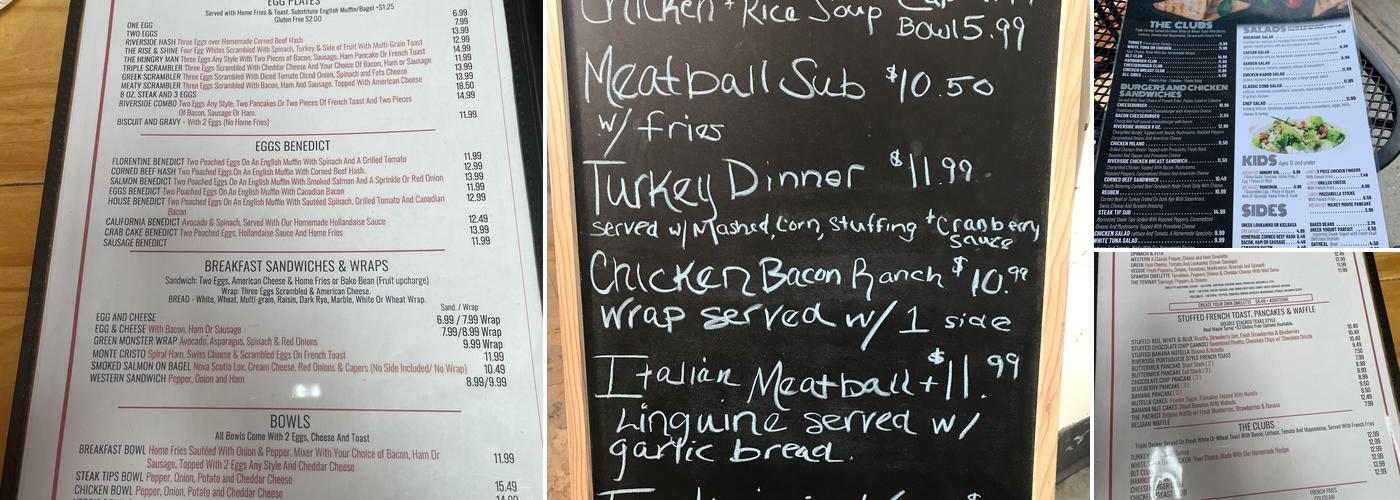 Riverside Cafe and Diner Menu