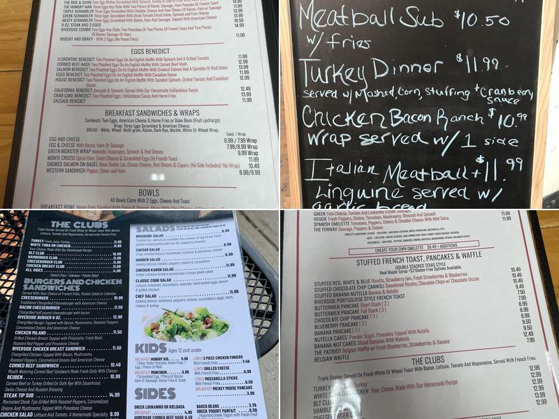 Riverside Cafe and Diner Menu
