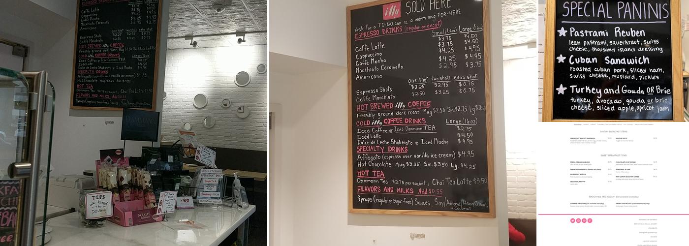 Sweetbites Cafe and Bakery Menu