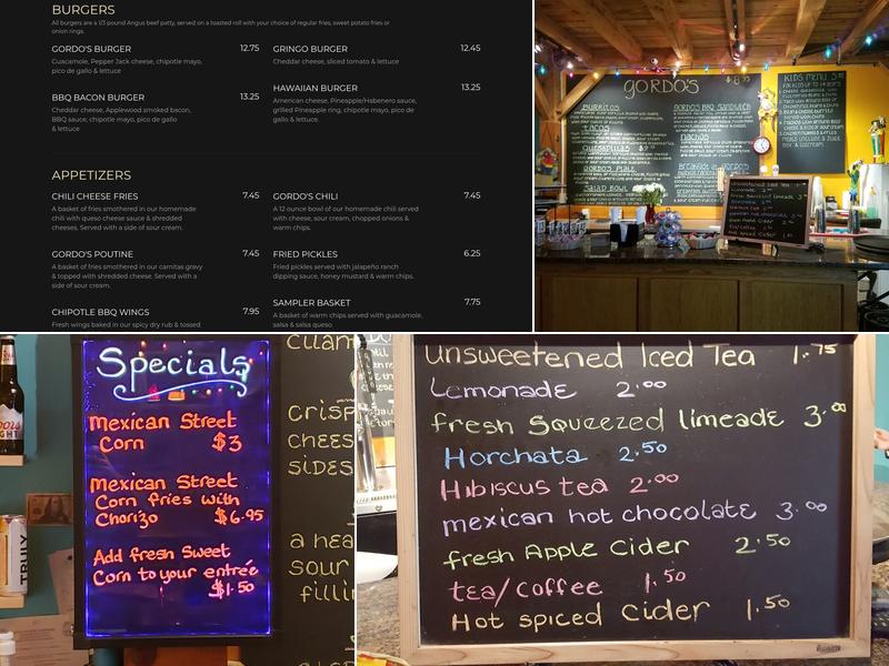 Gordos Burritos and Tacos Menu