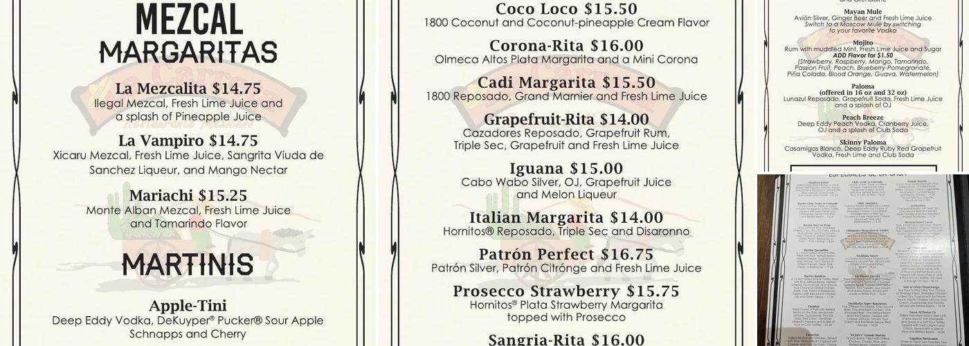 La Carreta Menu
