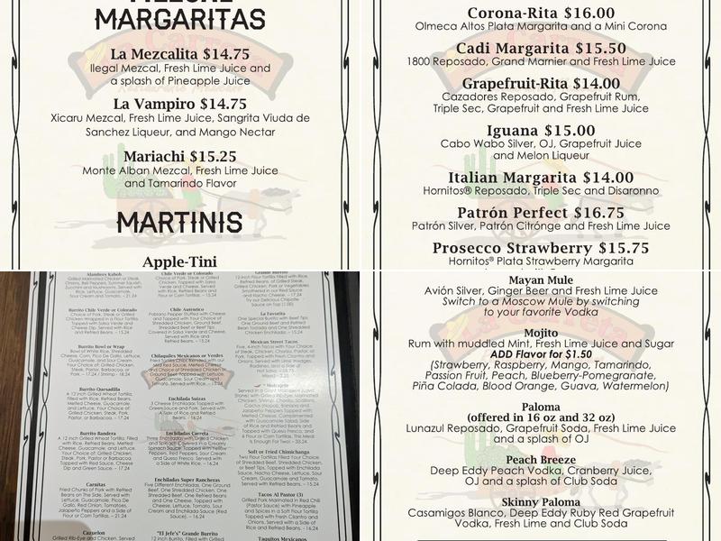 La Carreta Menu