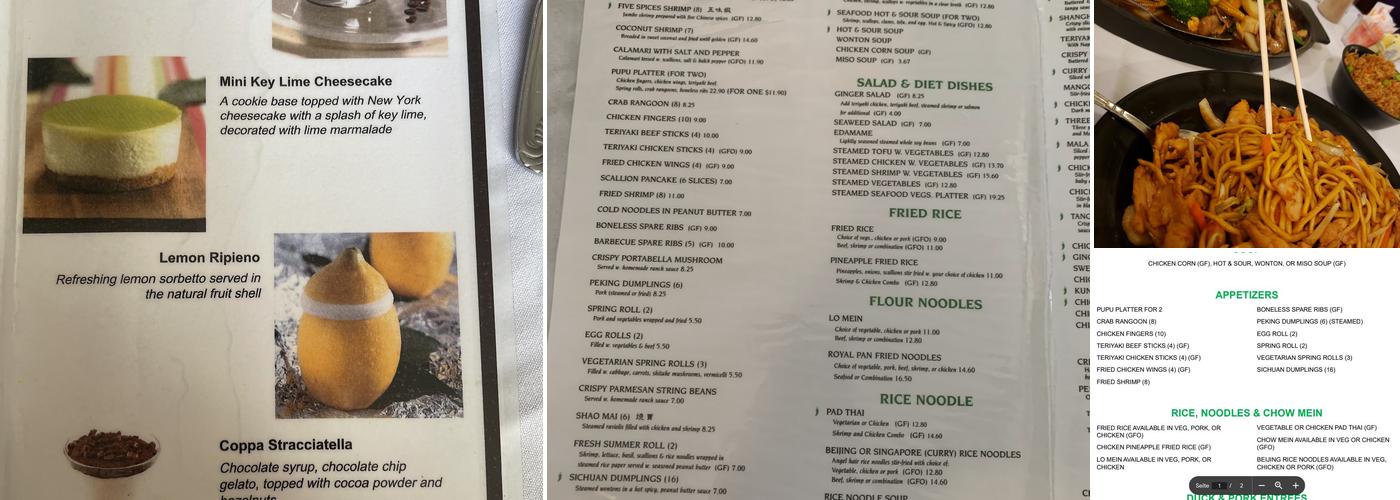 Chen Yang Li Restaurant Menu