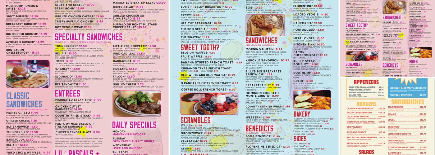 MaryAnn's Diner Menu