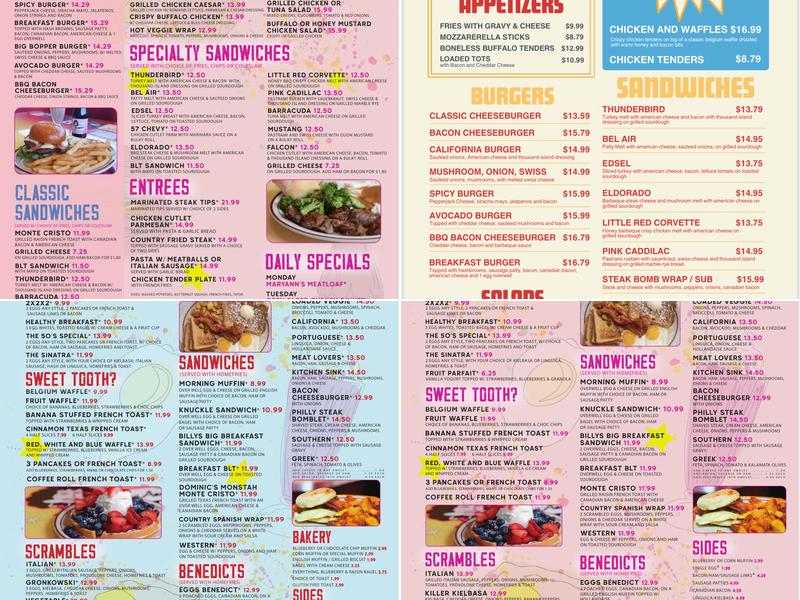 MaryAnn's Diner Menu