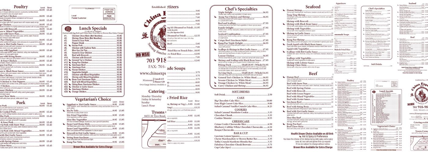 China Express Menu