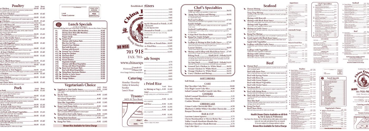 China Express Menu