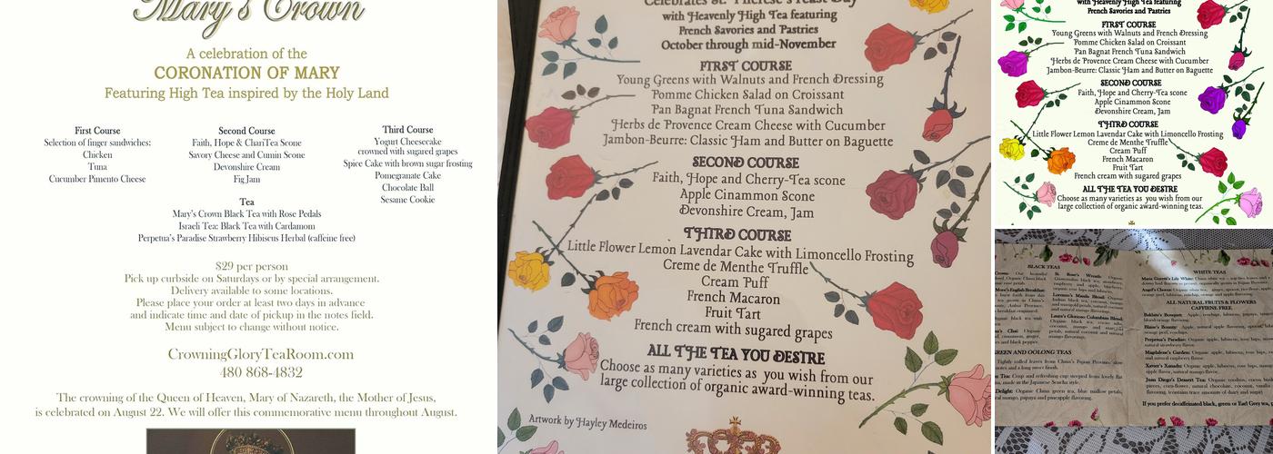 Crowning Glory Tea Room Menu