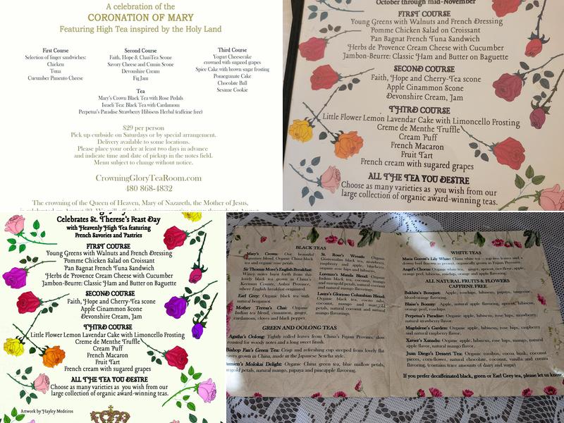 Crowning Glory Tea Room Menu