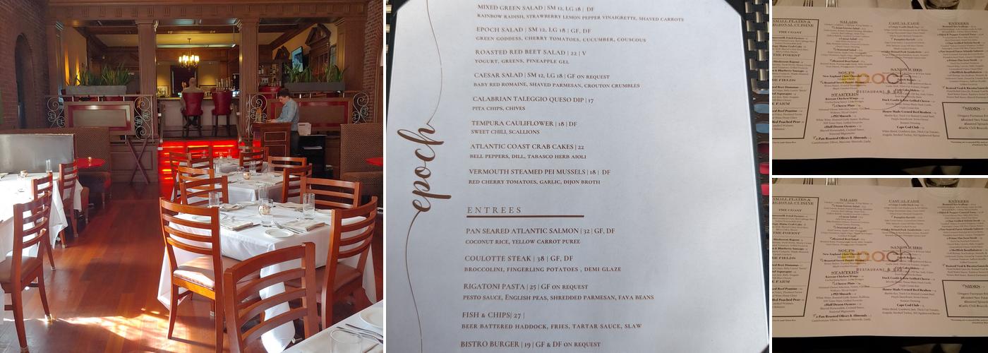 Epoch Gastropub Menu