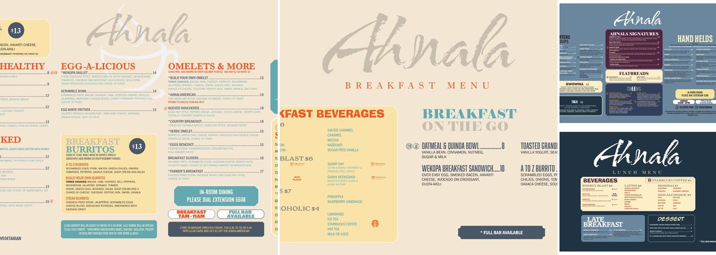 Ahnala Menu