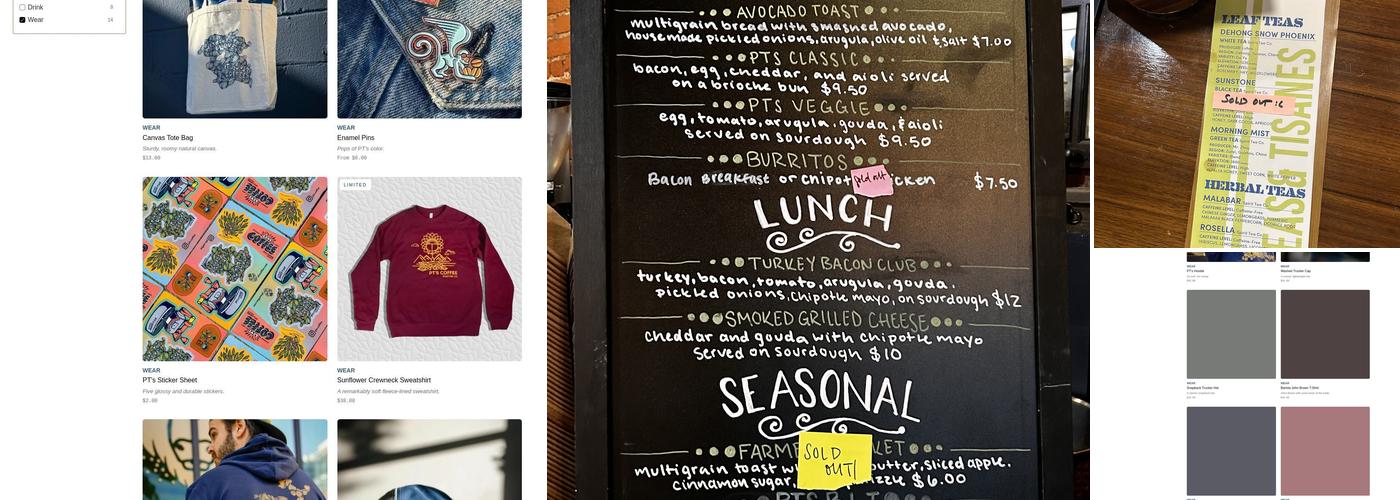 PT's Coffee - Crossroads Menu