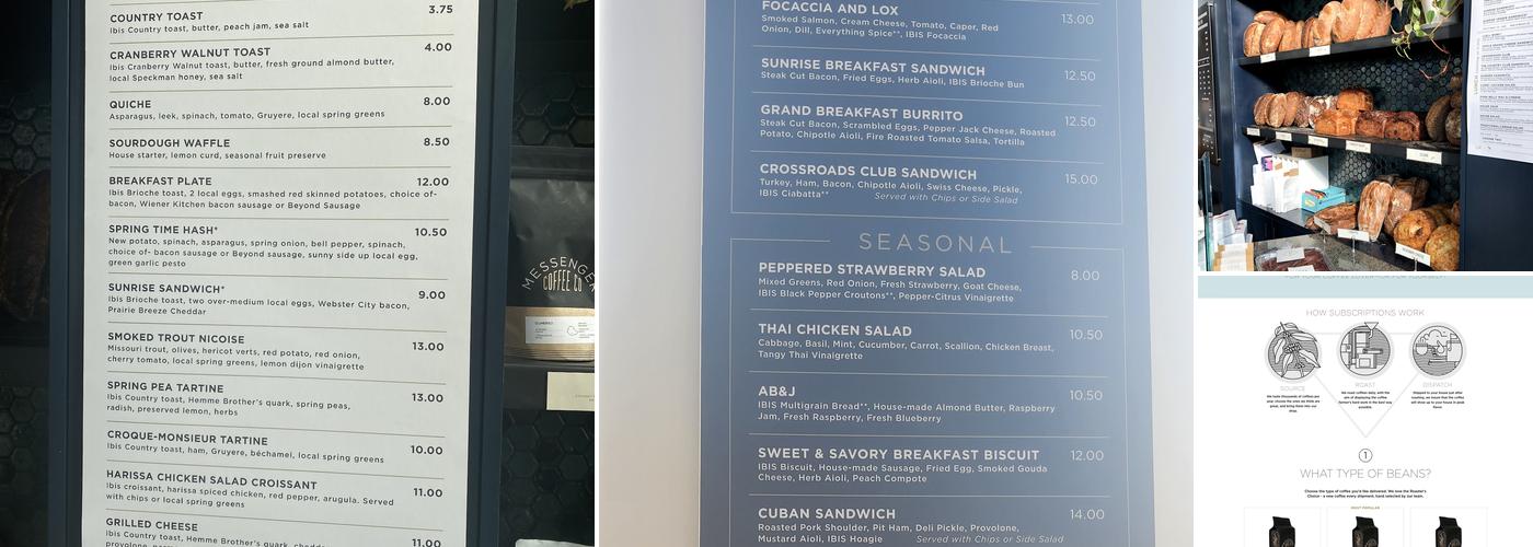Messenger Coffee Co. + Ibis Bakery Menu