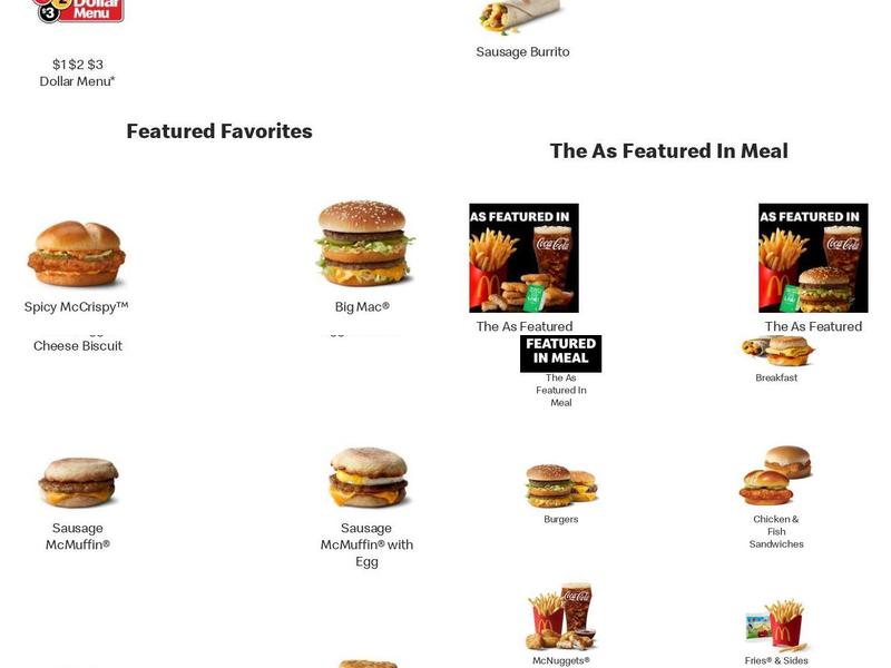 McDonald's Menu