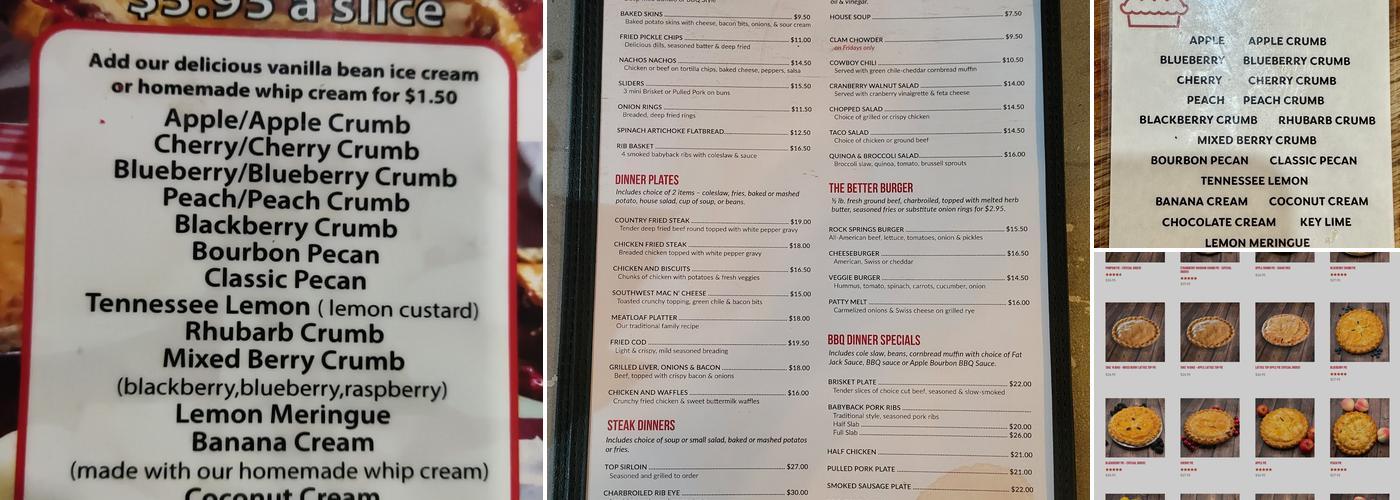 Rock Springs Café Menu