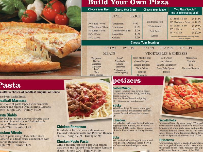 Vocelli Pizza Menu