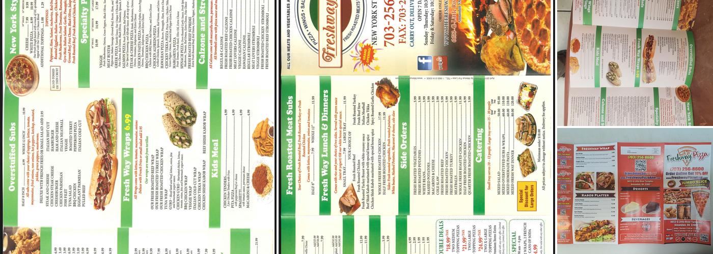Freshway Pizza Menu