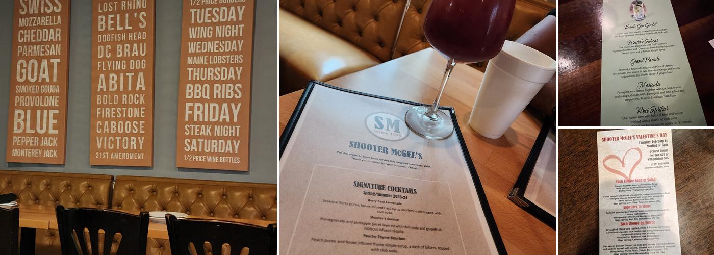 Shooter McGee's Menu