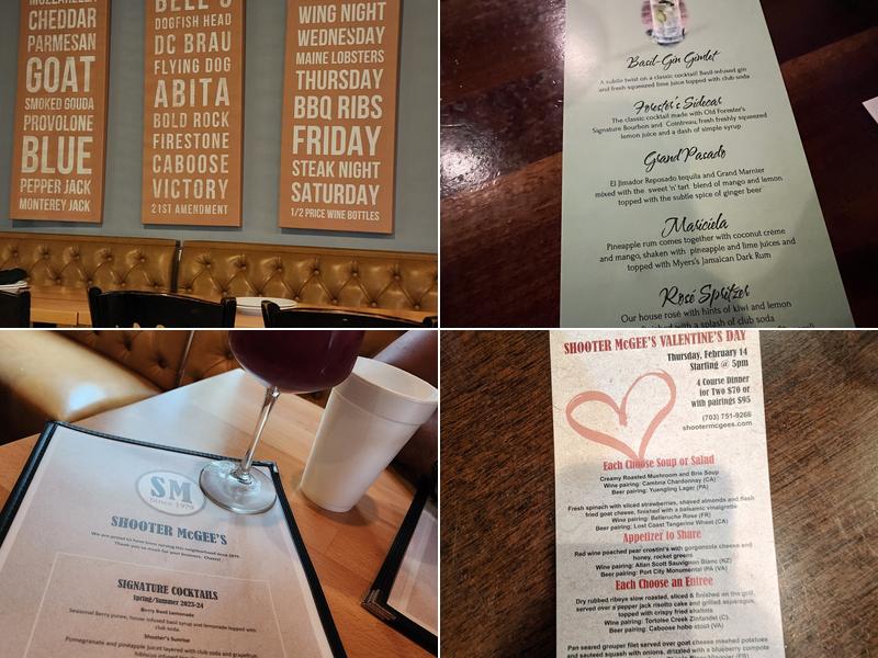 Shooter McGee's Menu