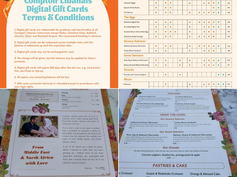 Comptoir Libanais Menu