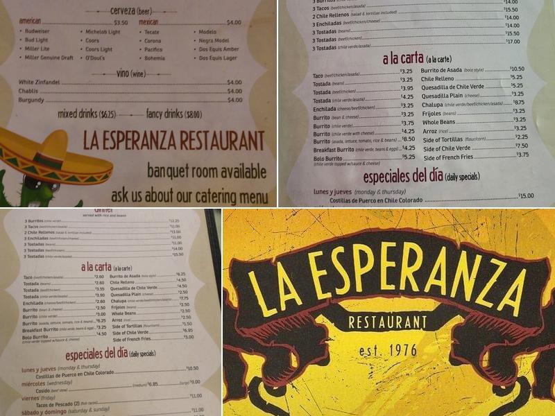 La Esperanza Menu