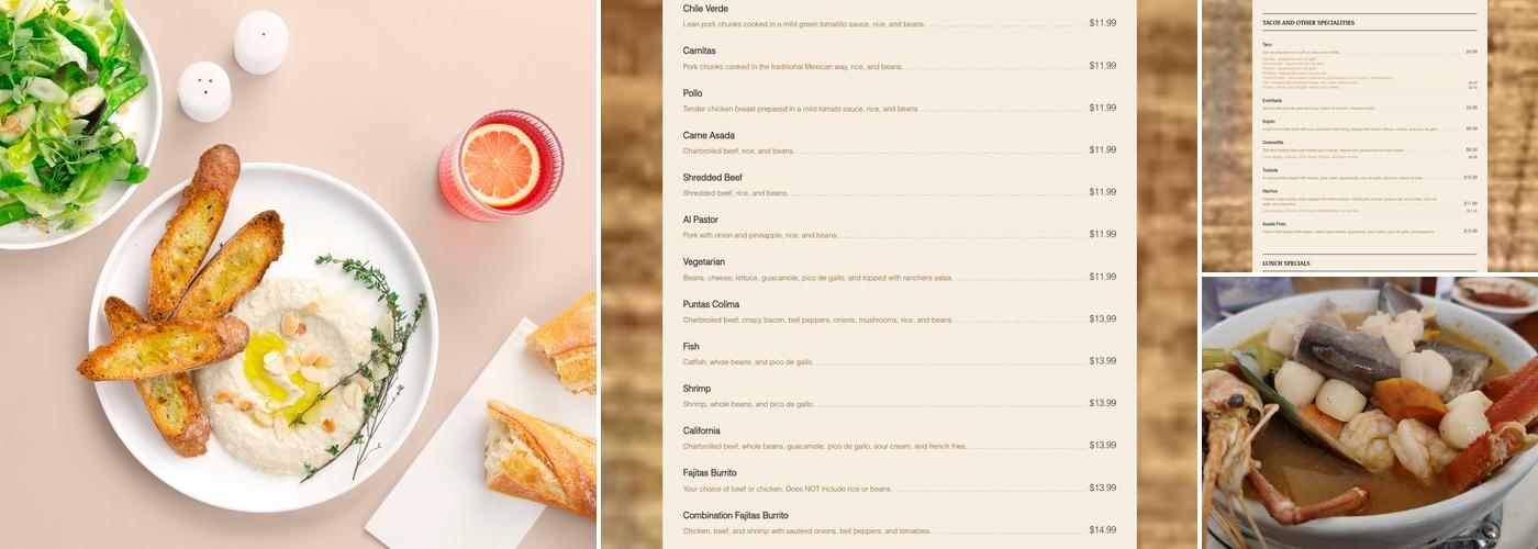 Colima Restaurant Menu