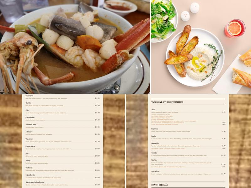 Colima Restaurant Menu