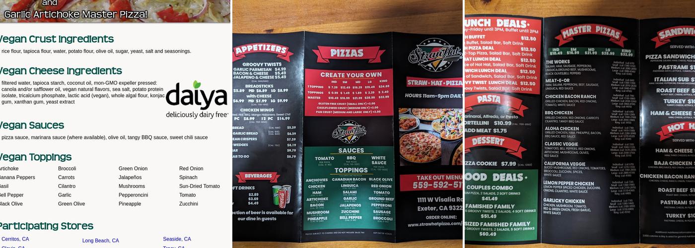 Straw Hat Pizza Menu