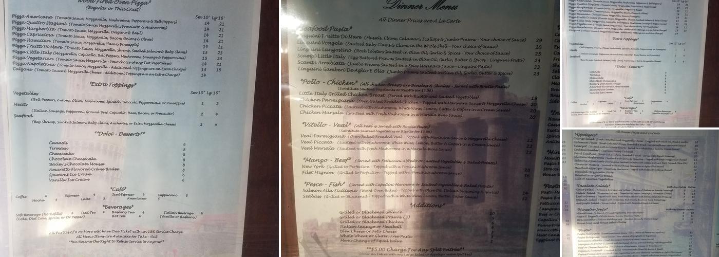 Little Italy Restaurant Menu
