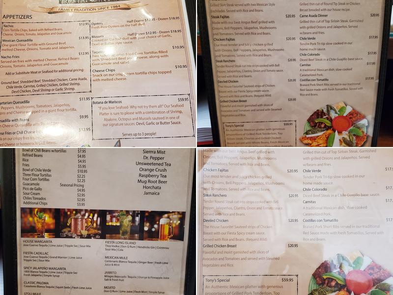 La Fiesta | Restaurant Bar Menu