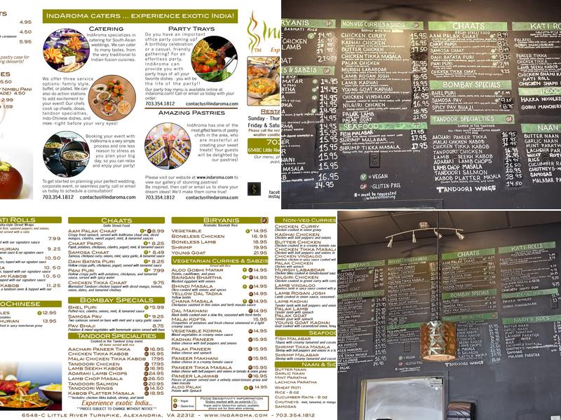 IndAroma - Modern Casual Indian Menu