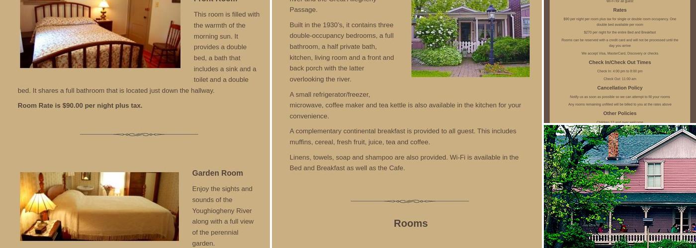 River's Edge Cafe Bed & Breakfast Menu
